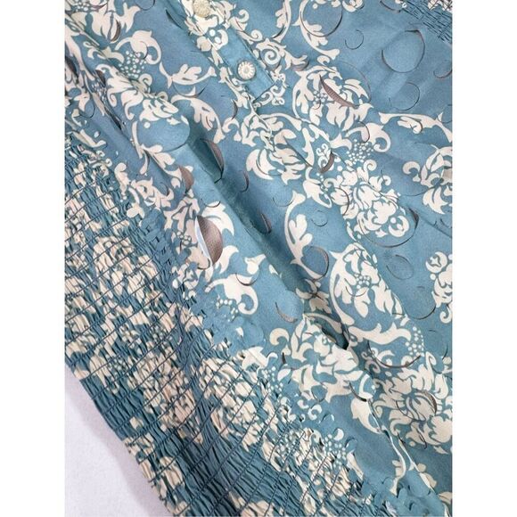 Beguile by Byron Lars Dress Women 8 Lasercut Lace Blue Cream Pretty Little Liars - Picture 5 of 12